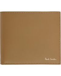 Paul Smith - Portefeuille Brun À Rayures Emblématiques Et À Compartiment À Monnaie - Lyst