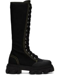 Ganni - Cleated Canvas Trail High Boots - Lyst