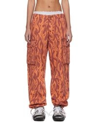 ERL - Orange Flame Cargo Pants - Lyst