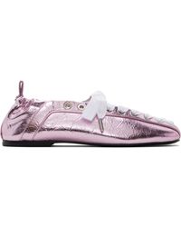 Ganni - Lace-Up Ballerina Flats - Lyst