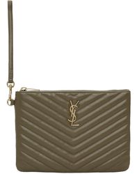 monogram a5 pouch in matelassé leather