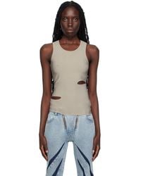 Dion Lee - Gray Slit Tank Top - Lyst