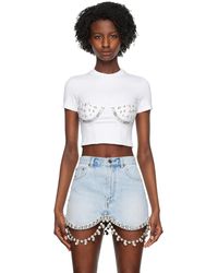 Area - Crystal Bustier T-shirt - Lyst
