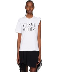 Versace - T-shirt 'goddess' à bord roulé - Lyst