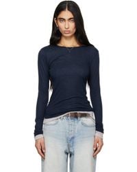 Tonywack - T-Shirt À Manches Longues Étagé Bleu Marine - Lyst