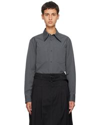 Lemaire - Gray Pointed Collar Shirt - Lyst