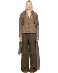 MASHA POPOVA - Ssense Exclusive Asymmetric Scarf Denim Jacket - Lyst