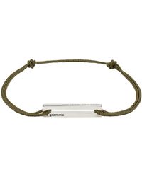 Le Gramme - Bracelet 'le 1,7 g' kaki en corde à logo gravé - Lyst