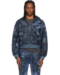 we11done - Tattoo Printed Zip-Up Hoodie - Lyst