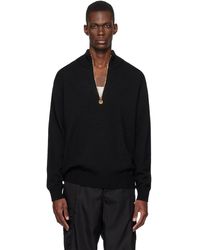Versace - Wool-Blend Half-Zip Knit Sweater - Lyst