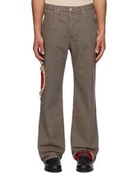 Edward Cuming - Jean Bleu Marine Et À Panneaux Circulaires À Motif En Jacquard - Lyst