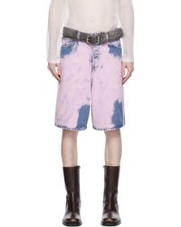 Dries Van Noten - Pink Garment-dyed Denim Shorts - Lyst