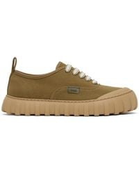 Ami Paris - Khaki Cotton Low Top Tempo Canvas Sneakers - Lyst