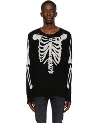 R13 Cashmere Skeleton Distressed Sweater - Black