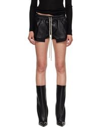 Rick Owens - Tower Fog Leather Shorts - Lyst
