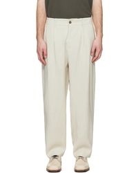 Maison Kitsuné - Off- Tailored Pleated Trousers - Lyst