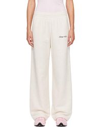 Sporty & Rich - Off- Signature Logo Embroidered Wide Sweatpants - Lyst