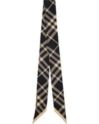 Burberry - ブラック チェック シルク スキニースカーフ - Lyst