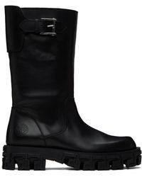 Versace - Black Greca Portico Boots - Lyst
