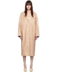 Stand Studio - Beige Haylo Faux-leather Coat - Lyst