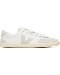 Veja - Baskets Volley Blanc Et Gris En Cuir - Lyst