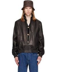 Valentino - High Neck Leather Jacket - Lyst