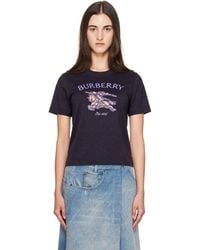 Burberry - Knight Check Cotton T-Shirt - Lyst
