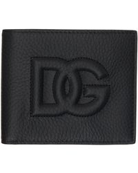 Dolce & Gabbana - Portefeuille noir à deux volets et à logo dg - Lyst
