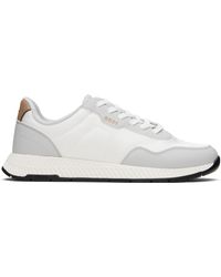 BOSS - Baskets Basses Blanc Et Gris À Tige Texturée - Lyst