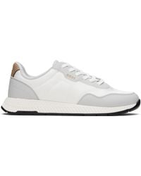 BOSS - ホワイト＆グレー Textured Uppers ローカットスニーカー - Lyst