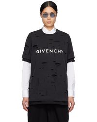 Givenchy - Black Destroyed T-shirt - Lyst