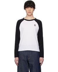 Acne Studios - ブラック＆ホワイト レギュラーフィット 長袖Tシャツ - Lyst