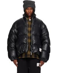 Maison Mihara Yasuhiro - Bottom Folded Faux-Leather Down Jacket - Lyst