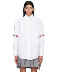Thom Browne - White Spread Collar Shirt - Lyst