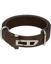 DIESEL Brown A-aron Leather Bracelet