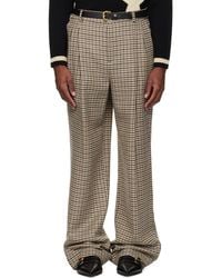 Valentino - Houndstooth Wool Trousers - Lyst
