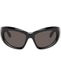 Balenciaga - Black Wrap D-frame Sunglasses - Lyst