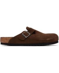 Birkenstock - Boston Soft Footbed Suede Leather Loafers - Lyst