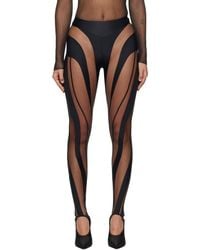 Mugler - Eco Sport Lycra Spiral Leggings - Lyst