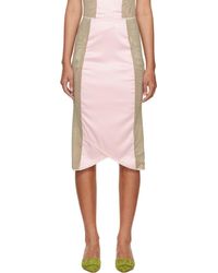 Poster Girl - Ssense Exclusive Taupe Teddy Midi Skirt - Lyst