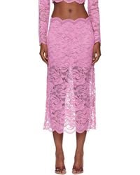 Rabanne - Lace Midi Skirt - Lyst