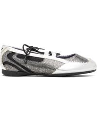 DIESEL - D-Mile Lace-Up Ballerina Flats - Lyst