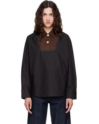 Marni - Contrast Bib Insert Poplin Shirt - Lyst