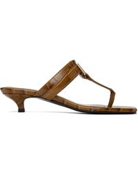Totême - Toteme Tan 'the Belted Croco' Heeled Sandals - Lyst