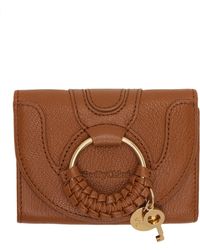 See By Chloé - Portefeuille compact brun clair à ornement hana - Lyst