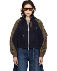 Sacai - Khaki Sponge Sweat Hoodie - Lyst