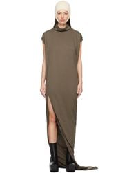Rick Owens - Robe Longue Grise À Mancherons - Lyst