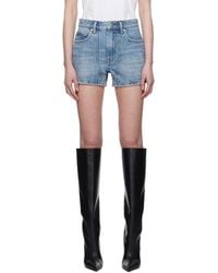 Alexander Wang - Short De Travail Bleu En Denim À Taille Haute - Lyst
