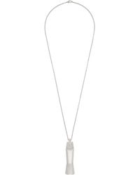 メンズ Rick Owens シルバー Easy チョーカー ネックレス メタリック メンズ Rick Owens シルバー Easy チョーカー ネックレス メタリック