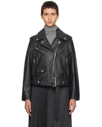 Stand Studio - Black Icon Mc Biker Leather Jacket - Lyst